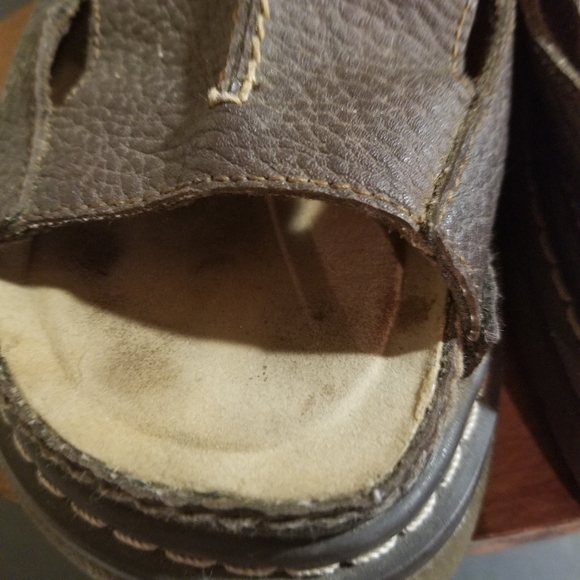 Y2k 90s Emergency Exit Thick Chunky Sole Slip On Sandals Brown Sz 7 buckle - Picture 14 of 14